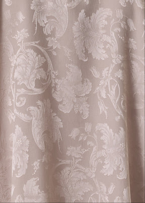 silk jacquard wide a-line double stand collar shirt - mid plus (stone)