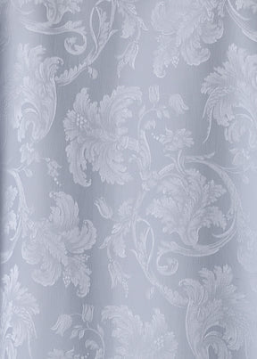 silk jacquard wide a-line double stand collar shirt - very long with slits (bridgertonblue)
