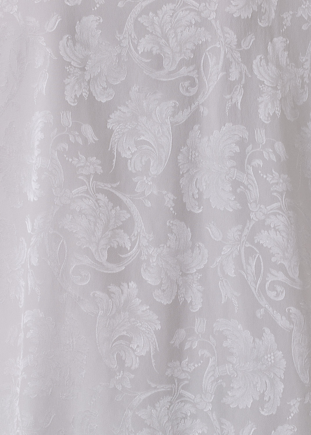 silk jacquard wide a-line double stand collar shirt - very long with slits (ivory)