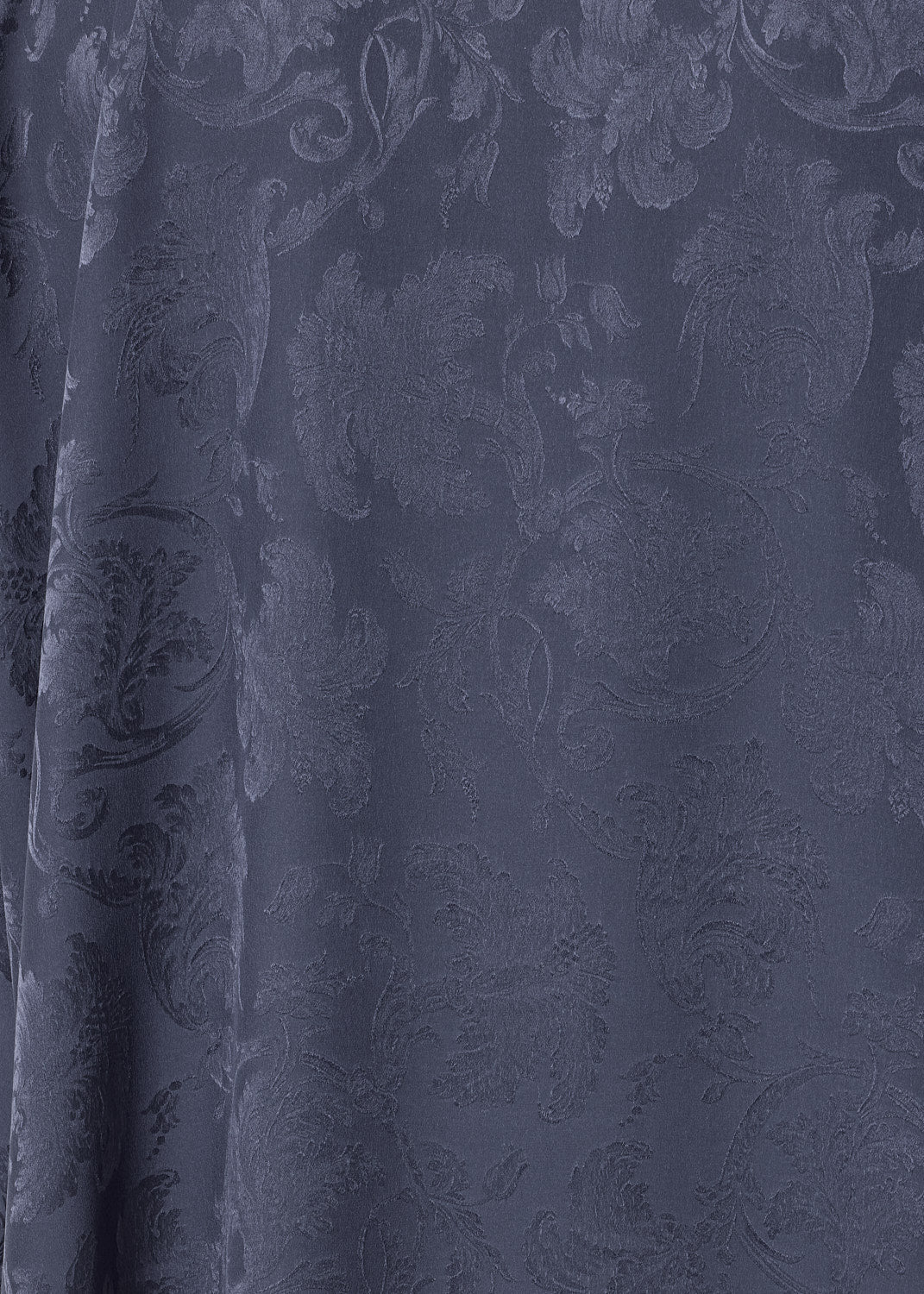 silk jacquard wide a-line double stand collar shirt - mid plus (navydark)