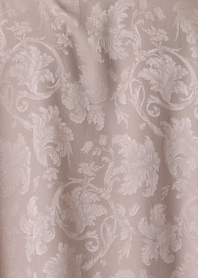 silk jacquard wide a-line double stand collar shirt - very long with slits (stone)