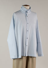 cotton wide scrunch neck shirt - mid
