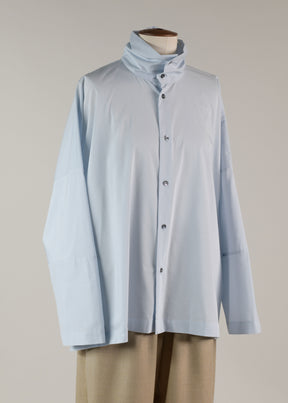cotton wide scrunch neck shirt - mid