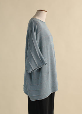 cotton short sleeve square knit top - mid plus