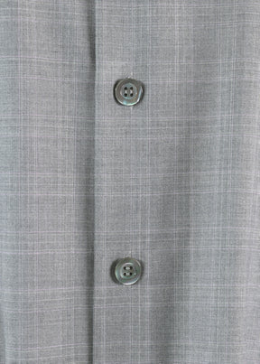 wool wide a-line double stand collarlar shirt jacket - long
