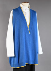 a-line sleeveless cross over v-neck sweater- long