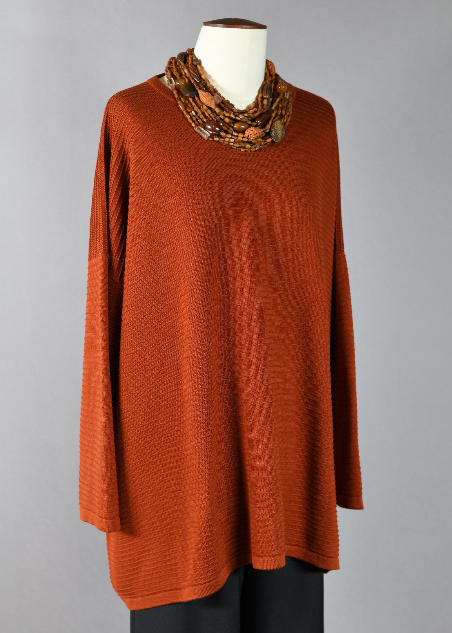 a-line round neck sweater - long