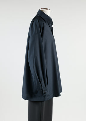 slim a-line angle-to-front side seam shirt with collar - long