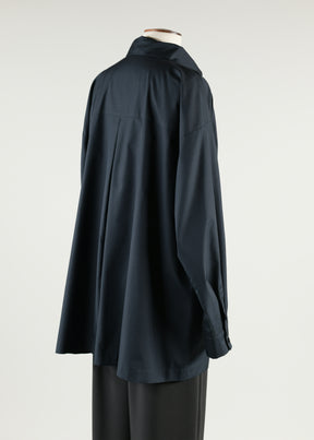 slim a-line angle-to-front side seam shirt with collar - long