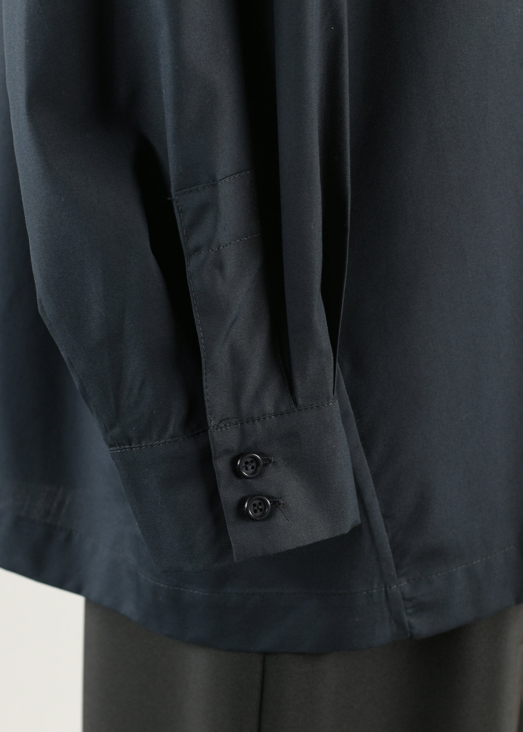 slim a-line angle-to-front side seam shirt with collar - long