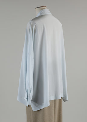 wide longer back sloped shoulder tunic with collar - long