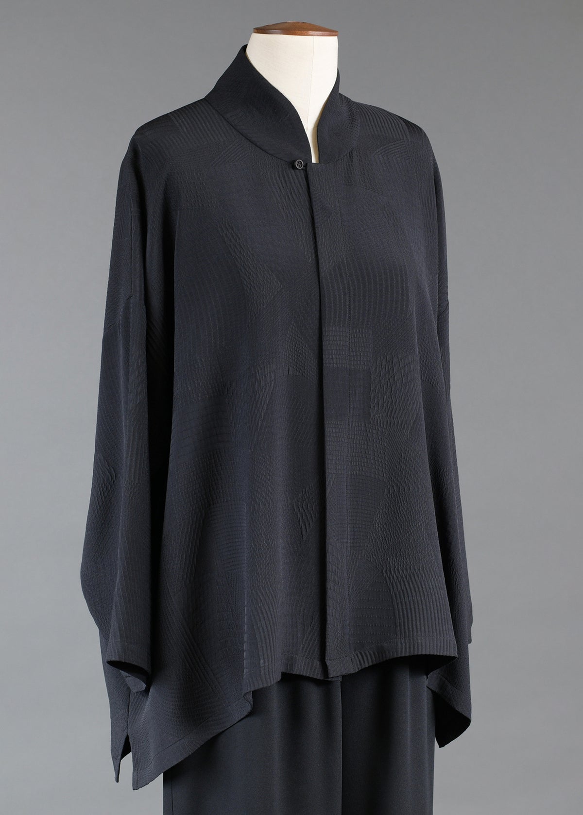 wide a-line shirt with chinese collar - mid plus