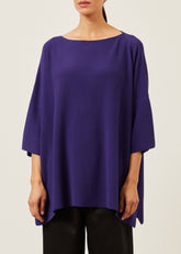 cotton square 3/4 sleeve sweater - long