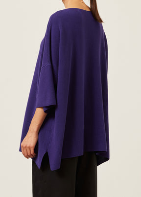 cotton square 3/4 sleeve sweater - long