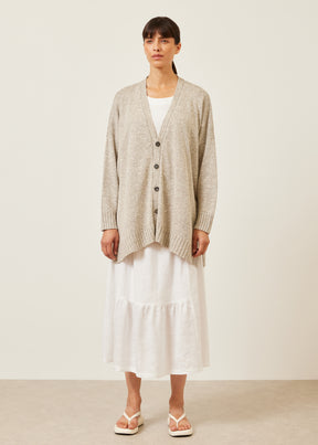 knitted v neck cardigan - mid plus