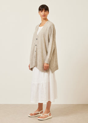 knitted v neck cardigan - mid plus