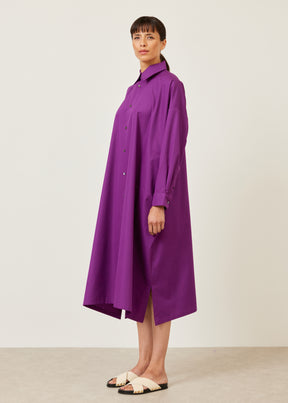 wide a-line shirt dress with collar