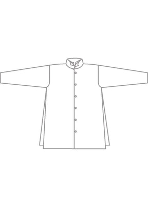 cotton slim a-line two collar shirt with stepped insert - long