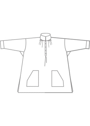 cotton wide a-line artists smock - long plus