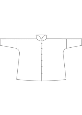 cotton denim chinese imperial jacket with chinese collar - long