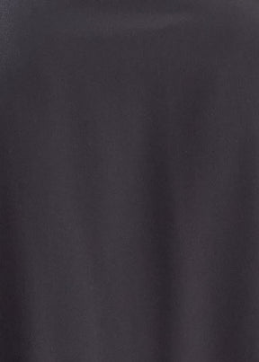 silk pleated shoulder swing shirt with chinese collar - mid plus