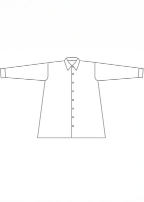 silk slim a-line back pleat shirt with collar - long plus