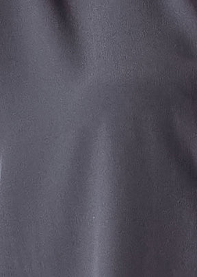 silk slim a-line back pleat shirt with collar - long plus