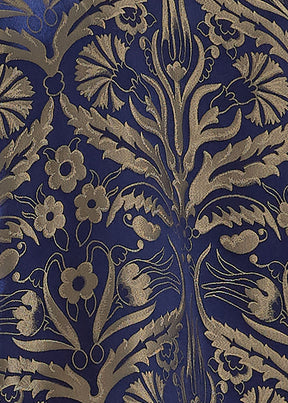 metallicised mix round neck chinese imperial dress
