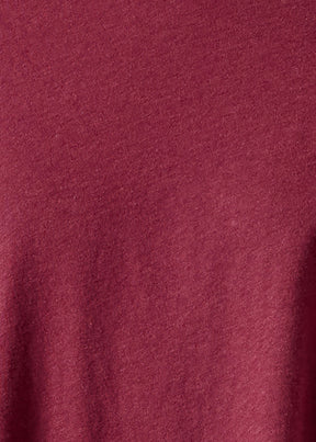 cotton jersey long sleeve double edge scoop neck t-shirt - mid plus