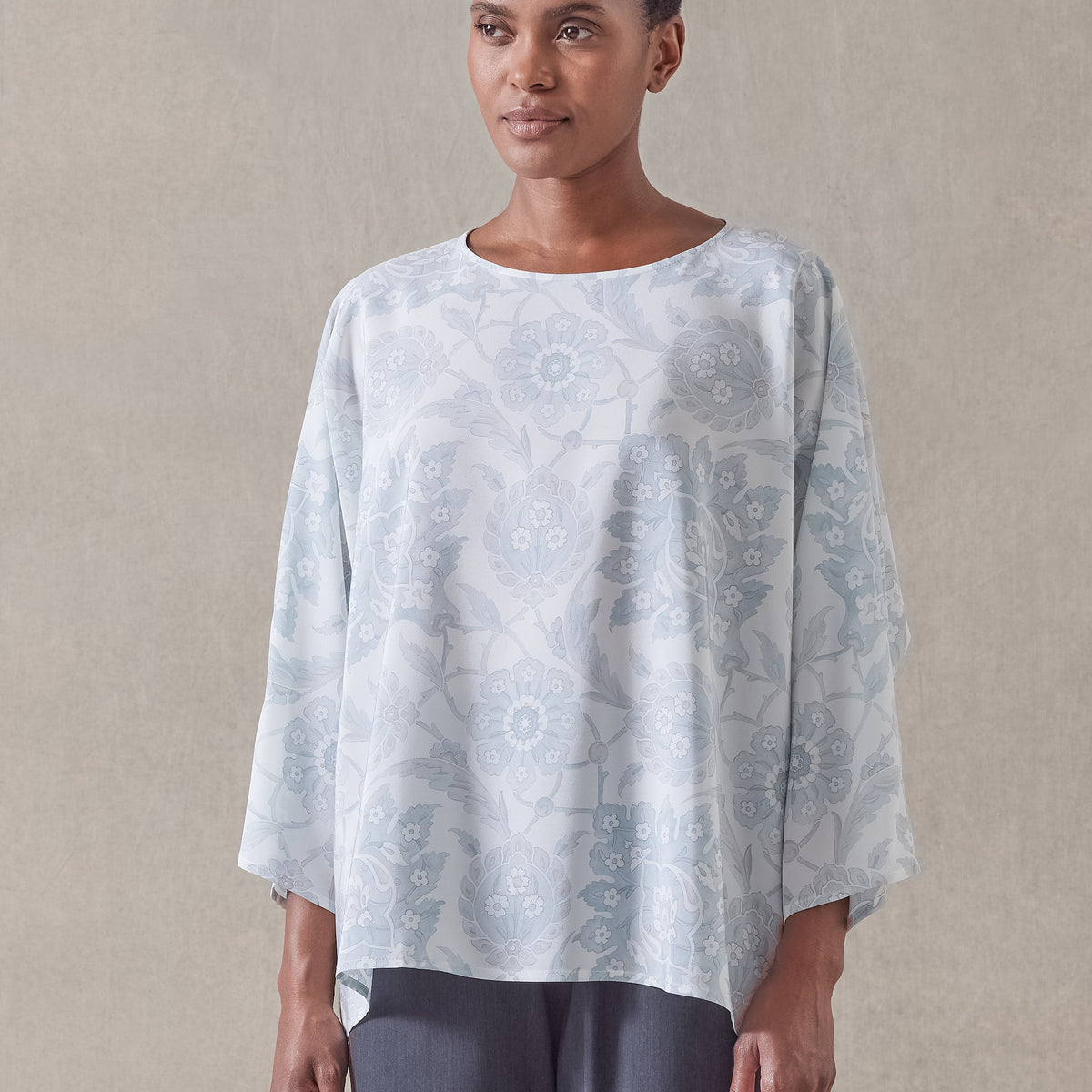 silk boat neck top - mid