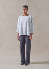 silk boat neck top - mid