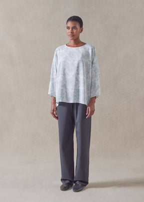 silk boat neck top - mid