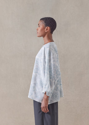 silk boat neck top - mid