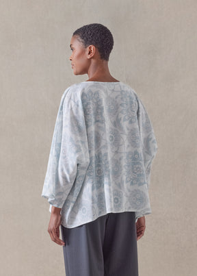 silk boat neck top - mid