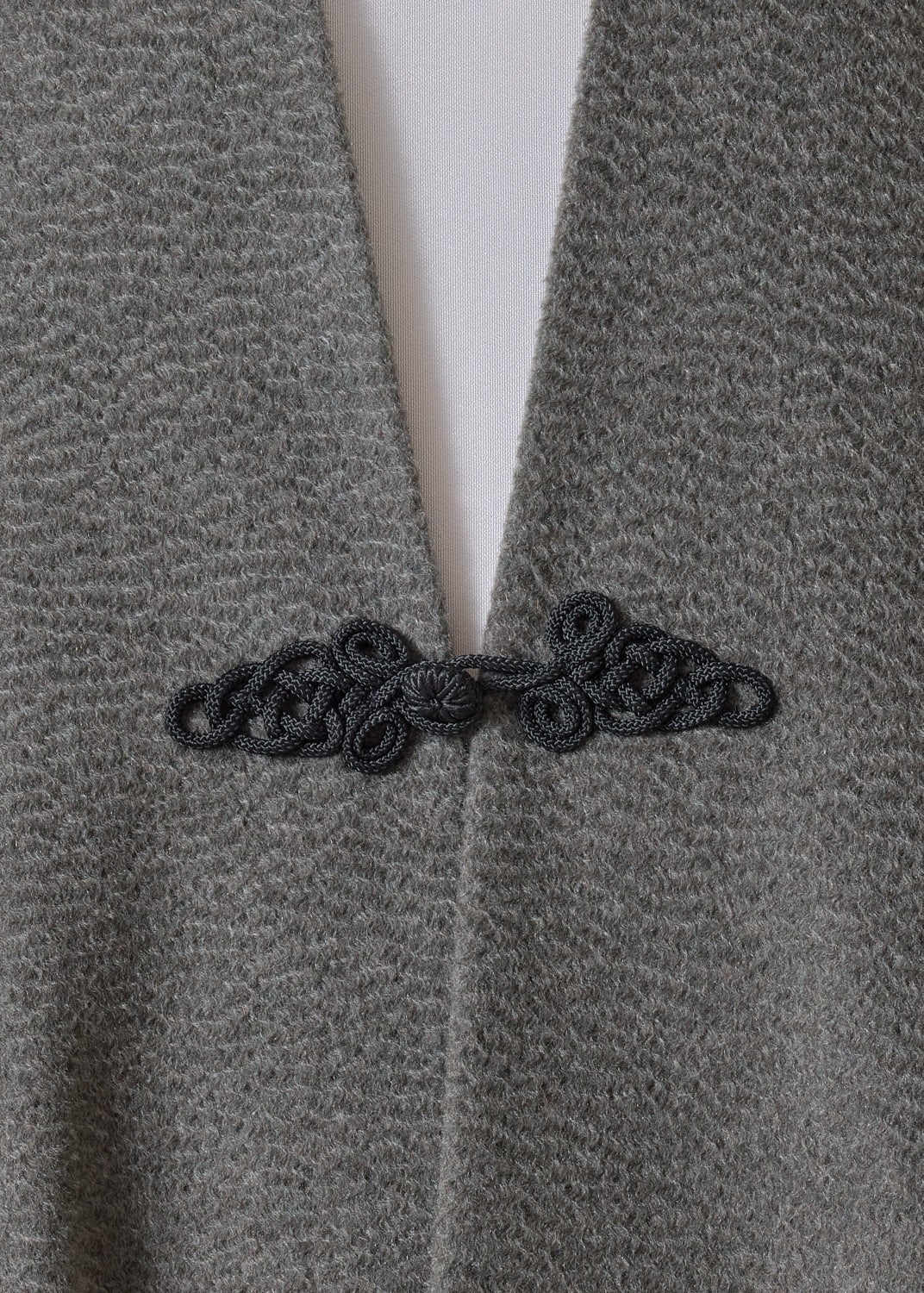 cashmere imperial open coat with fancy closure - very long (olive)