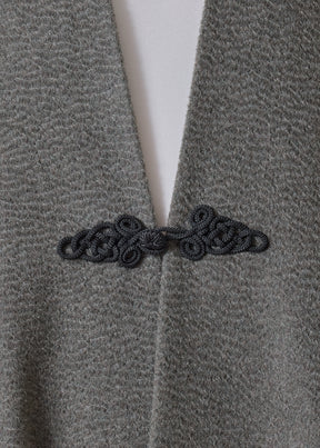cashmere imperial open coat with fancy closure - very long (olive)