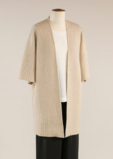 3/4 sleeve open cardigan  - long plus