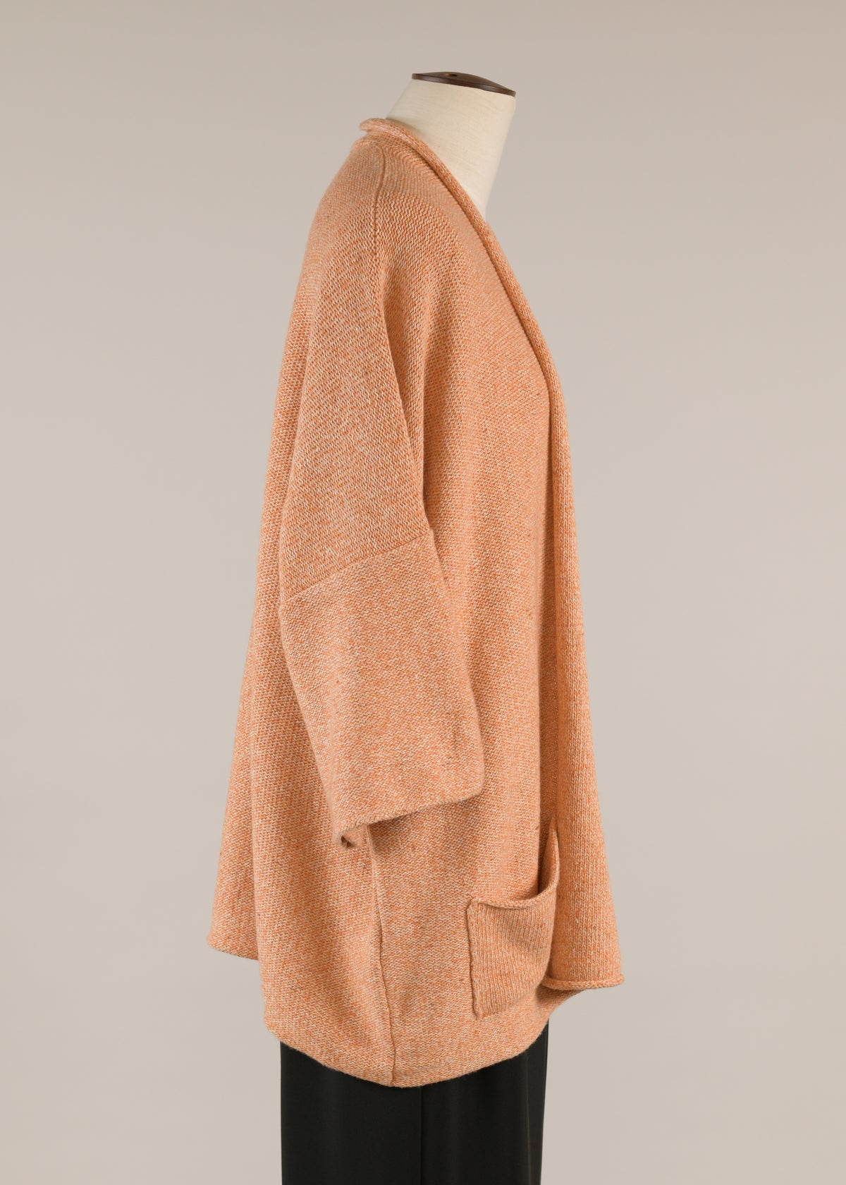 3/4 sleeve rolling front cardigan - mid plus
