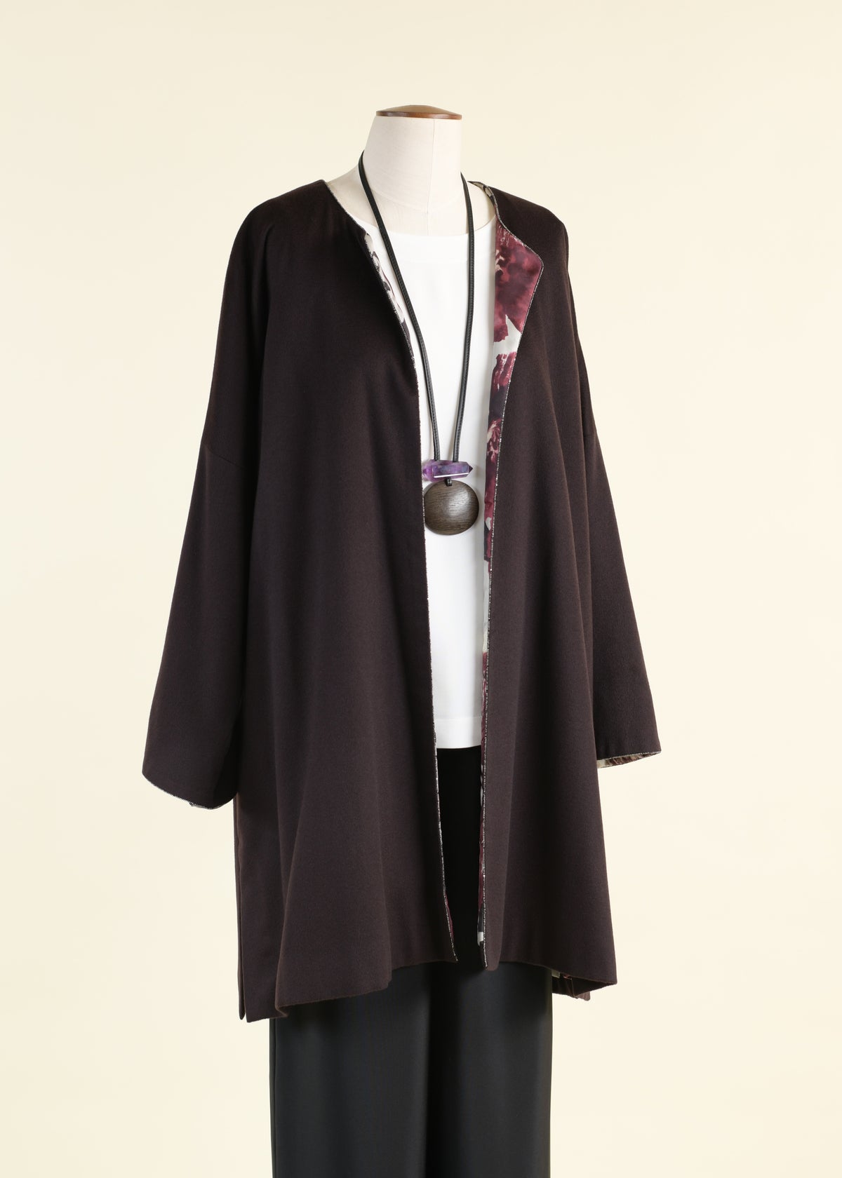 imperial round neck coat - very long