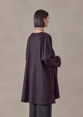 cashmere imperial round neck coat - very long (port)
