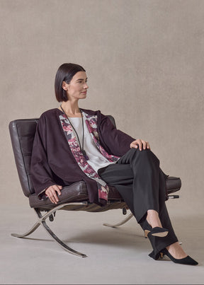 cashmere imperial round neck coat - very long (port)