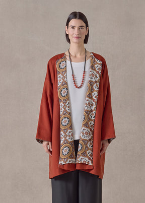 cashmere imperial round neck coat - very long (rustdark)