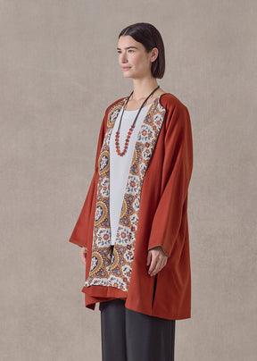 cashmere imperial round neck coat - very long (rustdark)