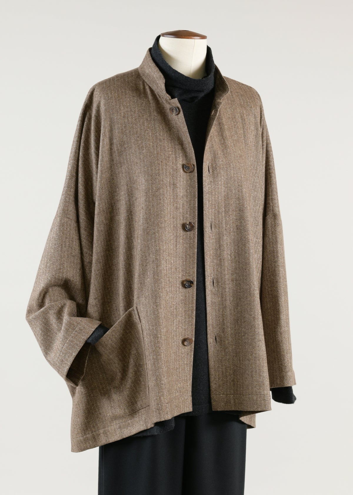 wide mandarin jacket - long