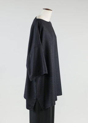 3/4 slv scoop neck tunic - long plus w/slits