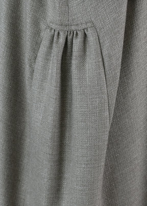 cashmere side pleated round neck dress - 3/4 length
