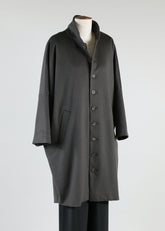 sloped shoulder chinese collar coat - very long