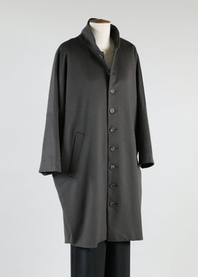 sloped shoulder chinese collar coat - very long