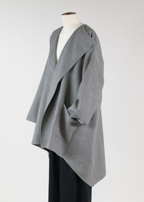 cashmere smaller front larger back jacker coat - long plus