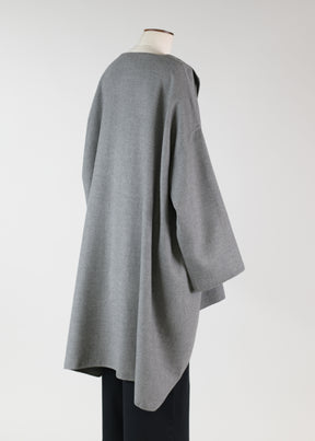 cashmere smaller front larger back jacker coat - long plus
